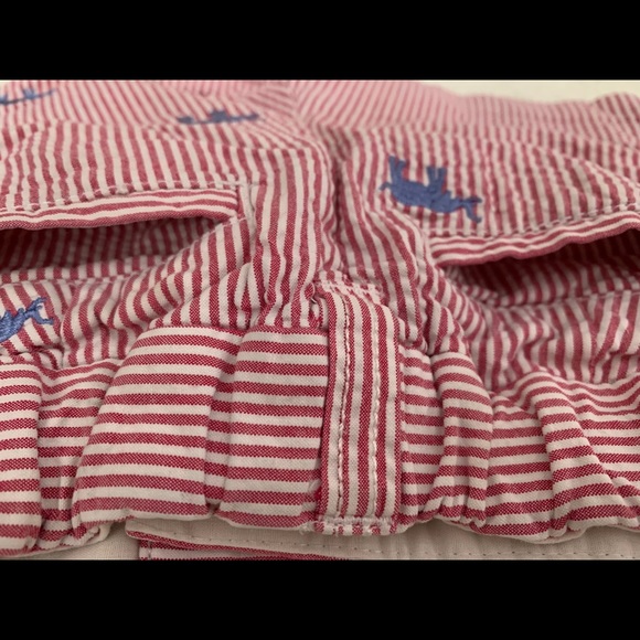 J.Crew Girls Red and White Shorts w/Blue Elephants - Picture 4 of 7